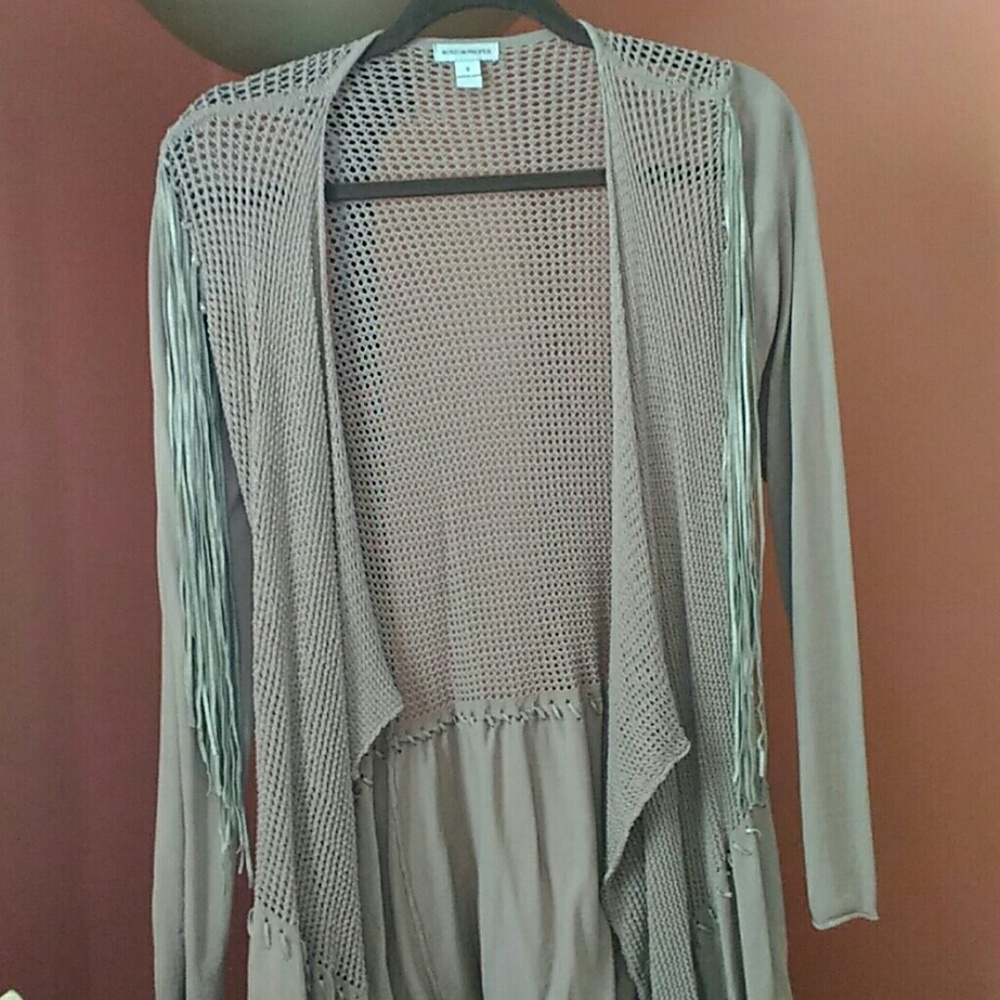 Boston Proper fringed cardigan